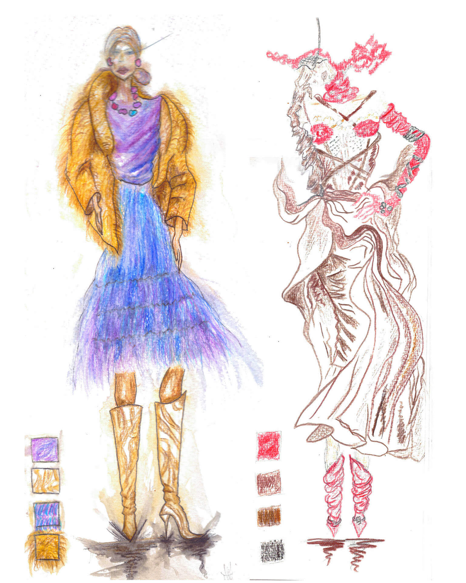 модна илустрација студент академија за моден дизајн скала