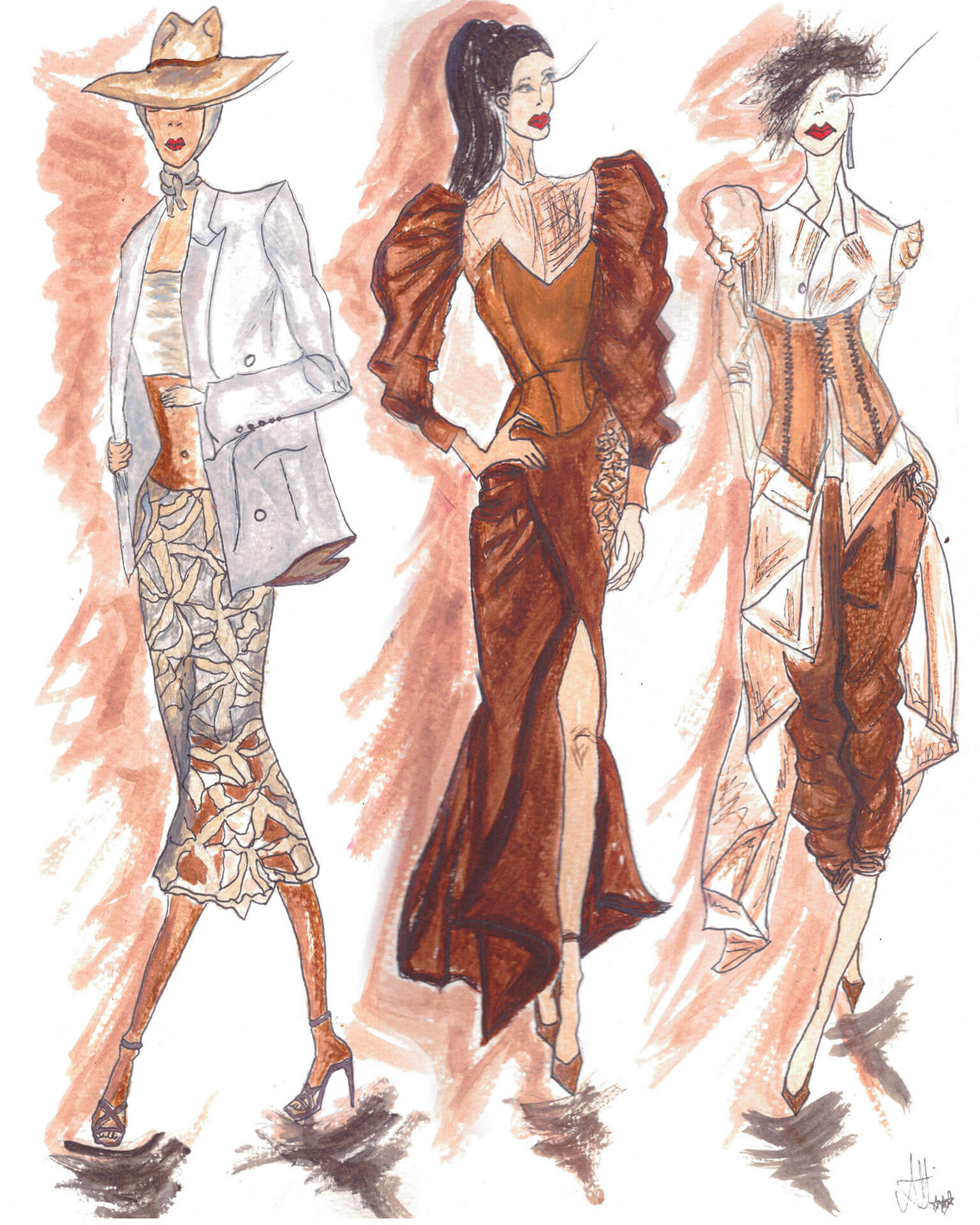 модна илустрација ана младеновска студент на академија за моден дизајн скала