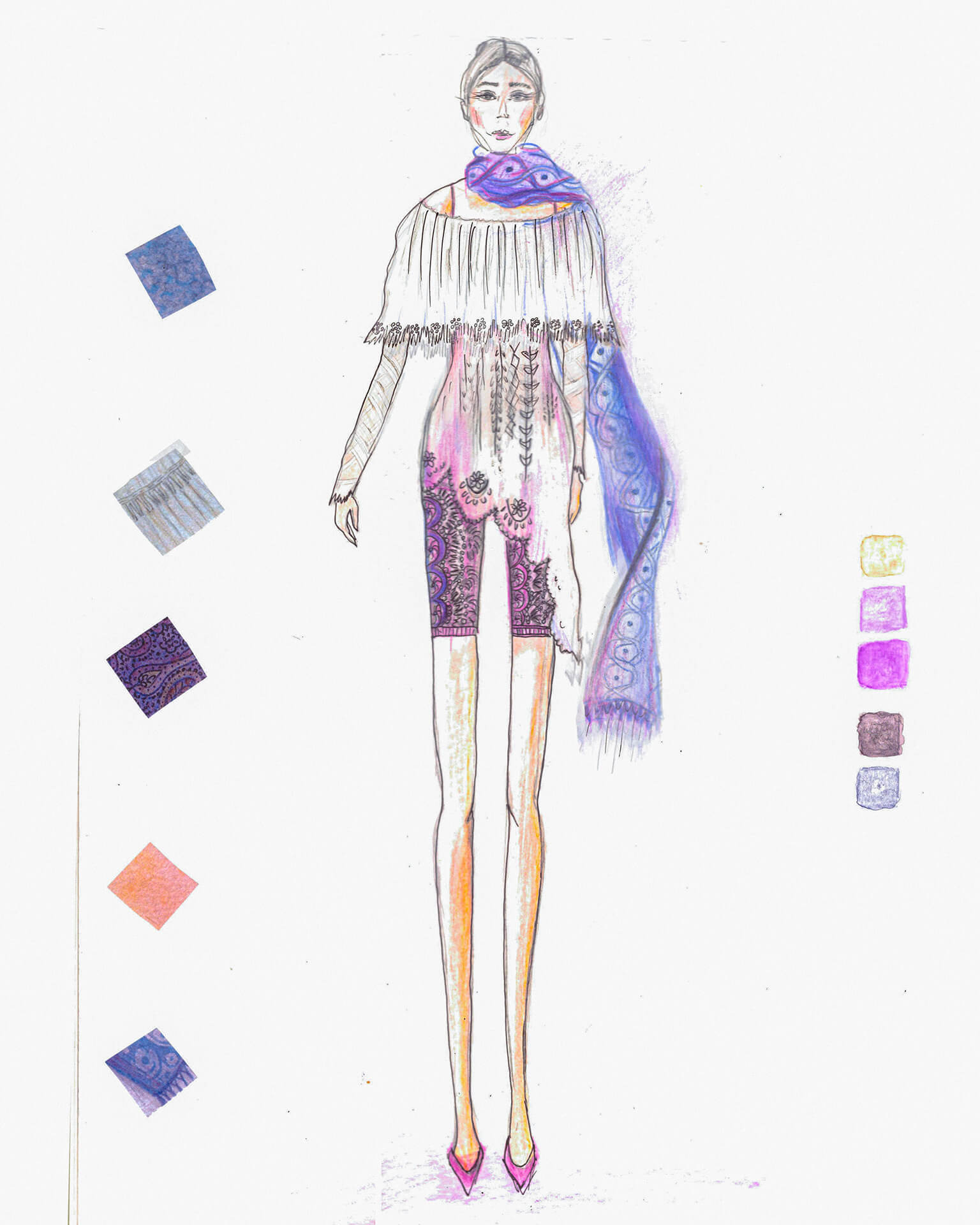 модна илустрација студент академија за моден дизајн скала