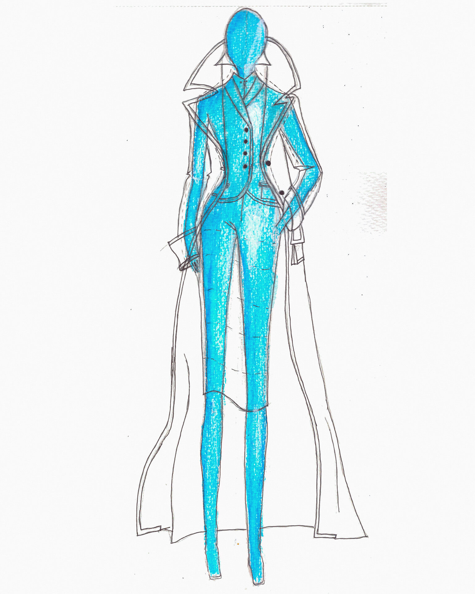 модна илустрација студент академија за моден дизајн скала