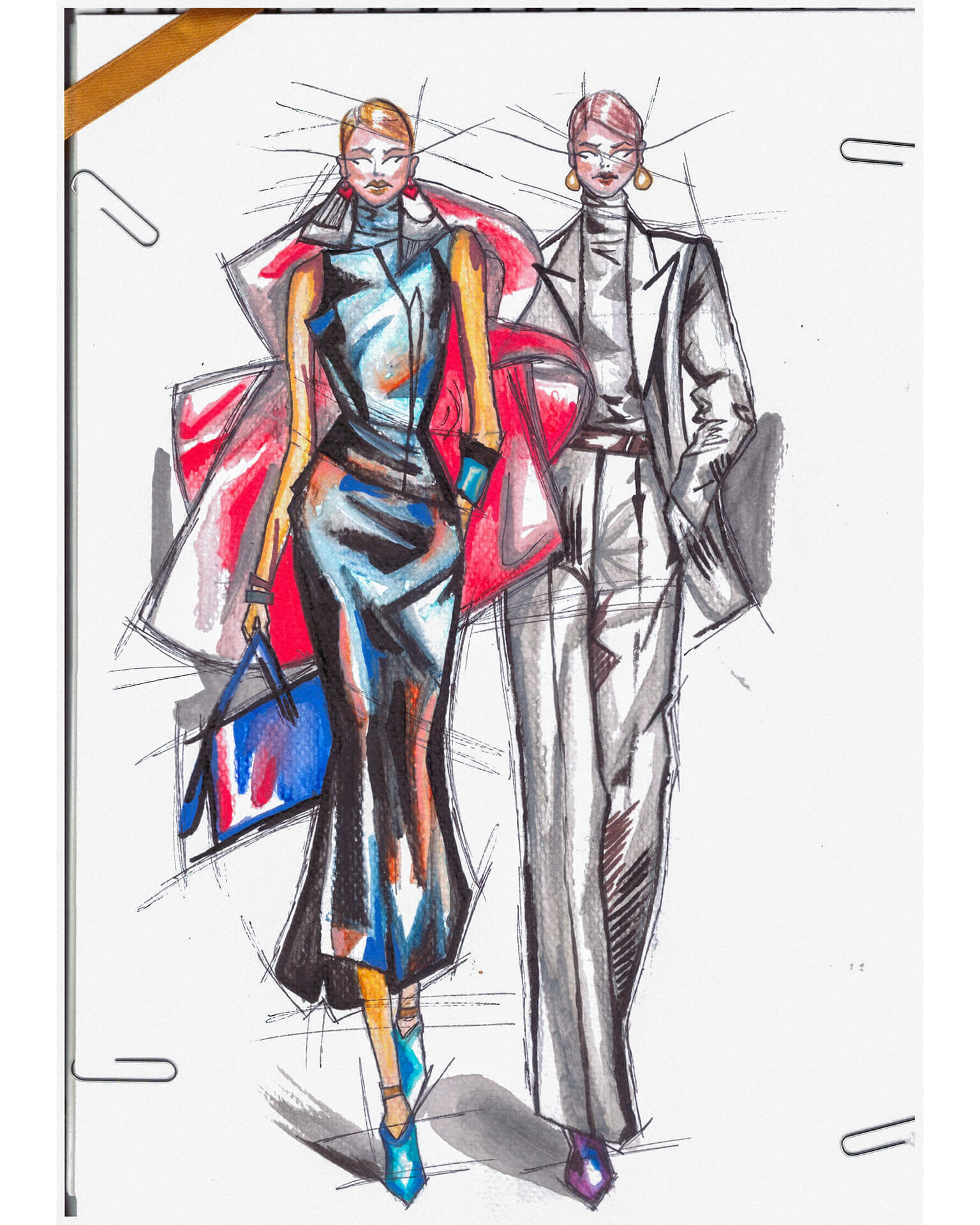 модна илустрација студент академија за моден дизајн скала