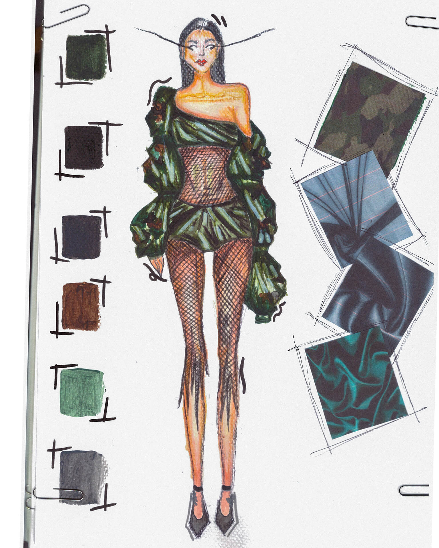 модна илустрација студент академија за моден дизајн скала